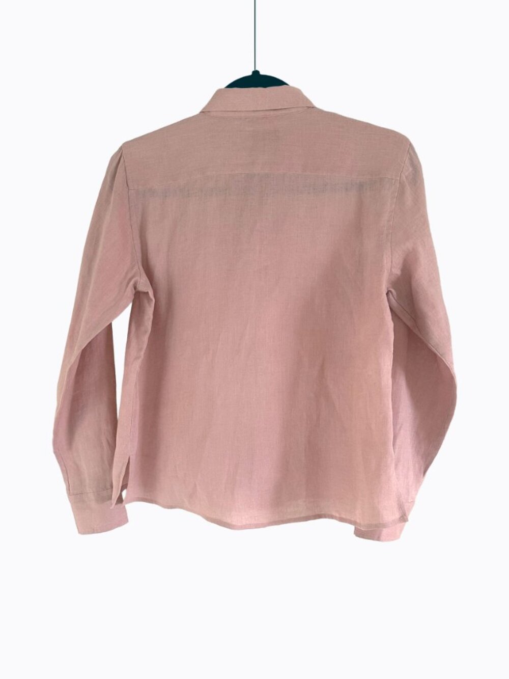 Ralph Lauren Pink Linen Shirt PS Petite Button Down Roll Tab Sleeve Office Siren - Picture 2 of 7